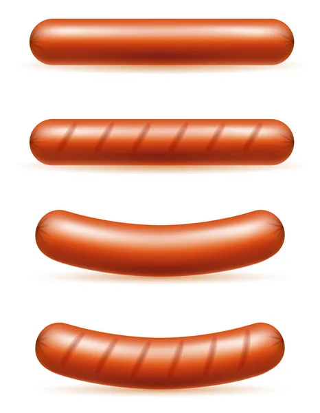Sausage Meat Stock Vector Illustration Isolated White Background — Stock Vector