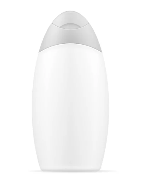 白い背景に隔離された髪の空白のテンプレート空白のストックベクトルイラストを洗うためのペットボトルのシャンプー — ストックベクタ