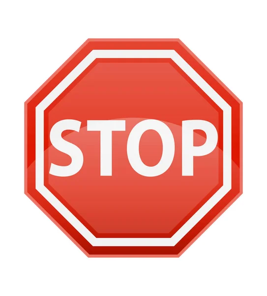 Stoppschild Für Verkehrsregelung Lagervektor Illustration Isoliert Auf Weißem Hintergrund — Stockvektor