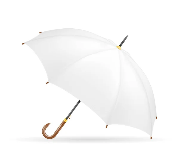 White Classical Umbrella Rain Stock Vector Illustration Isolated Background — Stock Vector