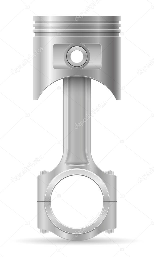 Piston with a connecting rod part of a car engine stock vector illustration isolated on white background