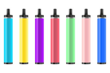 elektronik sigara aygıtı duman buharlaştırıcı vektör çizimi beyaz arkaplanda izole