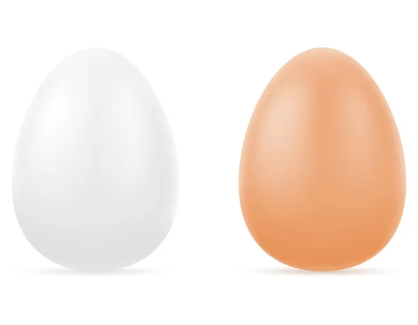 Реалистичная Натуральная Векторная Иллюстрация Куриного Яйца Белом Фоне — стоковый вектор
