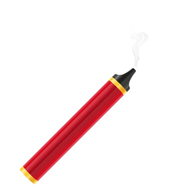 Elektronické Cigaretové Zařízení Kouř Odpařovač Vektor Ilustrace Izolované Bílém Pozadí — Stockový vektor