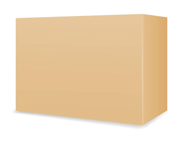 Carton Marron Pour Emballage Des Marchandises Des Cadeaux Boîte Illustration — Image vectorielle