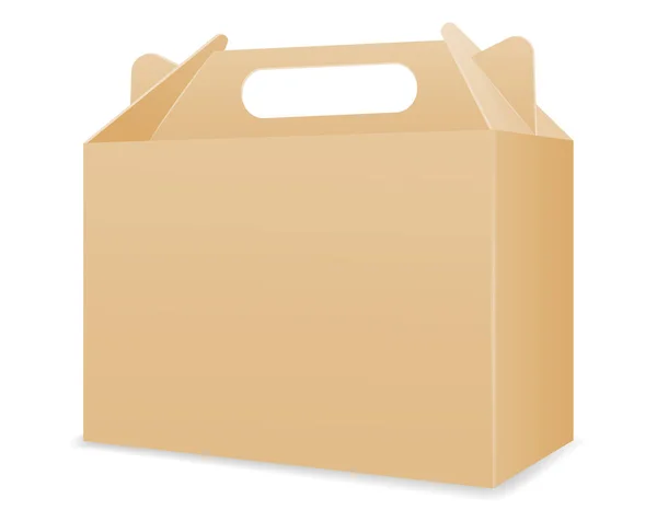 Коричневый Картон Упаковки Товаров Подарков Коробка Векторной Иллюстрации Изолированы Белом — стоковый вектор