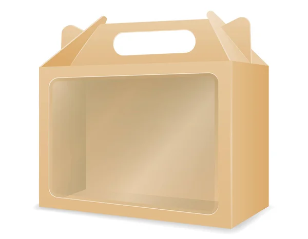 Papelão Castanho Para Embalagem Bens Presentes Caixa Vetor Ilustração Isolado —  Vetores de Stock