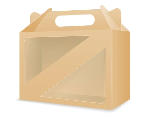 Papelão Castanho Para Embalagem Bens Presentes Caixa Vetor Ilustração Isolado — Vetor de Stock