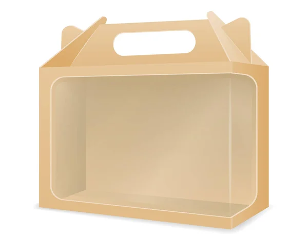 Carton Marron Pour Emballage Des Marchandises Des Cadeaux Boîte Illustration — Image vectorielle