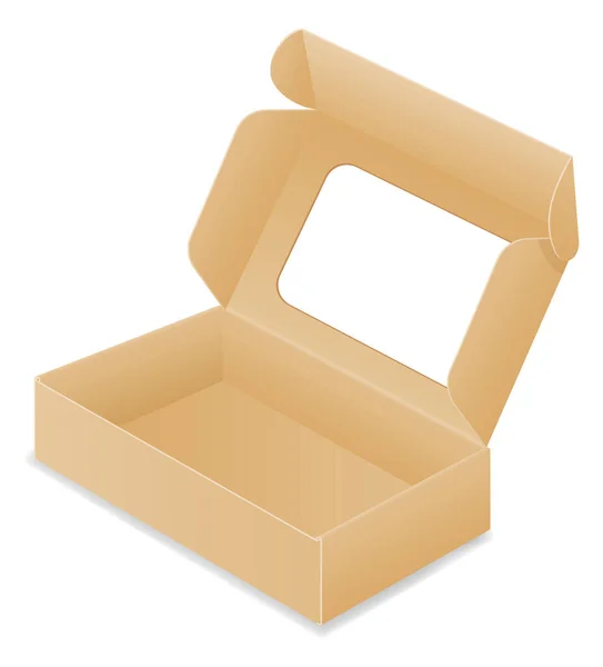 Papelão Castanho Para Embalagem Bens Presentes Caixa Vetor Ilustração Isolado —  Vetores de Stock