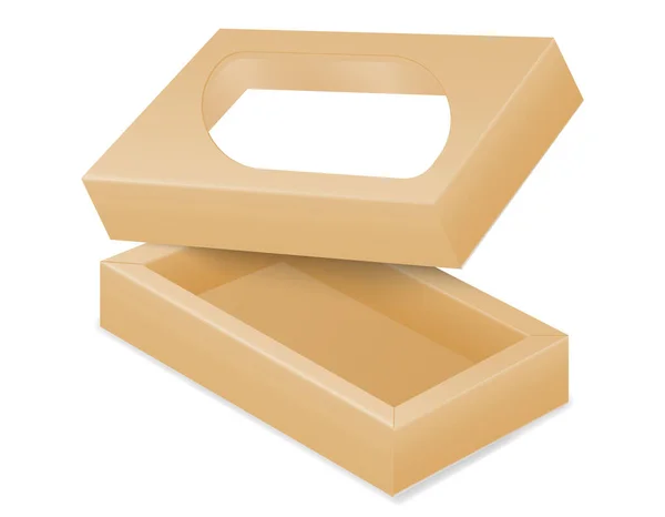 Brauner Karton Für Verpackungen Und Geschenke Schachtel Vektor Illustration Isoliert — Stockvektor