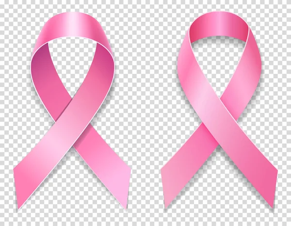 Nastro Rosa Simbolo Della Malattia Del Cancro Seno Vettoriale Illustrazione — Vettoriale Stock