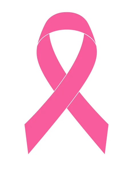 Рожева Стрічка Символ Раку Молочної Залози Векторні Ілюстрації Ізольовані Фоні — стоковий вектор