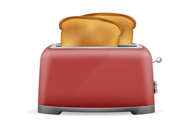 老式复古烤面包机 带有白色背景上孤立的吐司向量图解 — 图库矢量图片