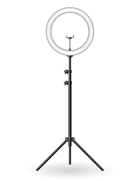 Flash Lámpara Para Selfie Tiro Bloggers Vector Ilustración Aislado Fondo — Archivo Imágenes Vectoriales