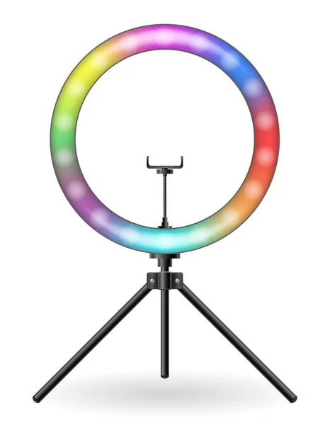 Lampa Blixt För Selfie Skytte Bloggare Vektor Illustration Isolerad Bakgrunden — Stock vektor