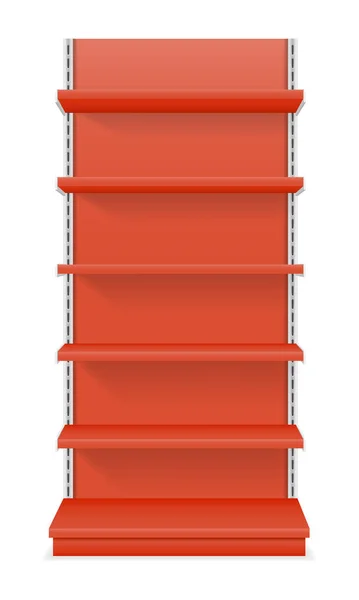 白い背景に隔離された店のベクトル図で商品を販売するための店棚ラック — ストックベクタ