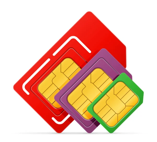 Chip Cartão Sim Para Uso Telefones Comunicação Digital Ilustração Vetorial — Vetor de Stock