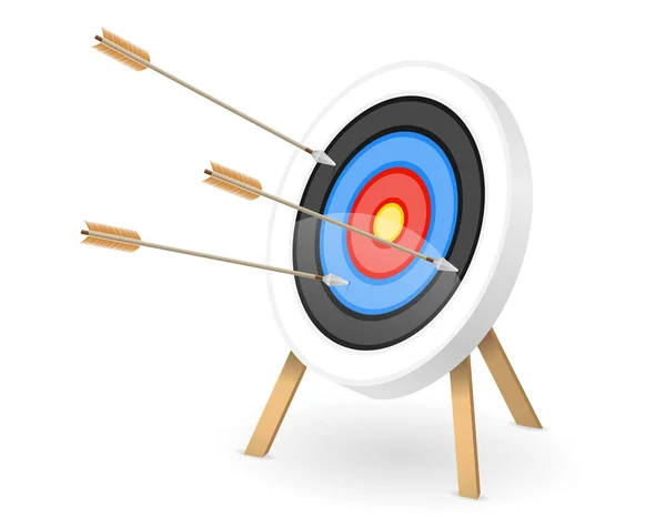 Target Shooting Arrow Bow Stock Vector Illustration Isolated White Background — Stock Vector
