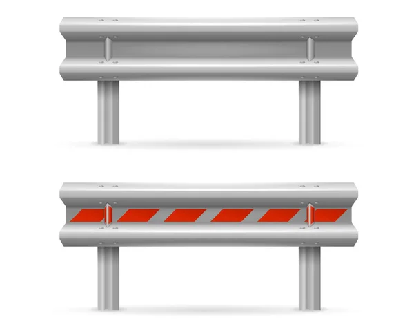 Wegbarrières Verkeersvoorraadvectorillustratie Witte Achtergrond Beperken — Stockvector