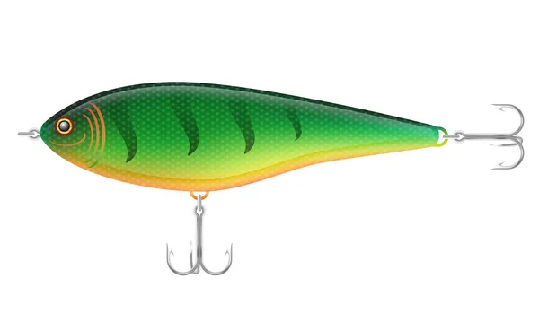 Barevné Plastové Kymácení Trojitým Hákem Pro Chytání Ryb Vektorové Ilustrace — Stockový vektor