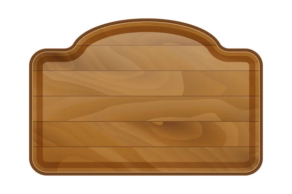 木製のボードは 白い背景に隔離された木製の漫画のストックベクトルイラストで作られた — ストックベクタ