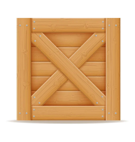 木の漫画のストックベクトル図で作られた商品の配達と輸送のための木製の箱は 白い背景に隔離された — ストックベクタ