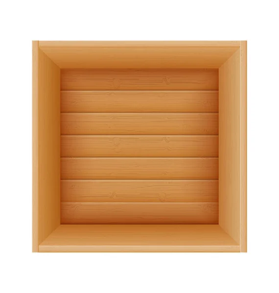 Drewniane Pudełko Dostawy Transportu Towarów Drewna Kreskówki Wektor Ilustracja Izolowane — Wektor stockowy
