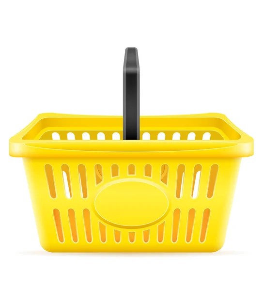 Plastic Shopping Basket Store Stock Vector Illustration Isolated White Background — Stock Vector