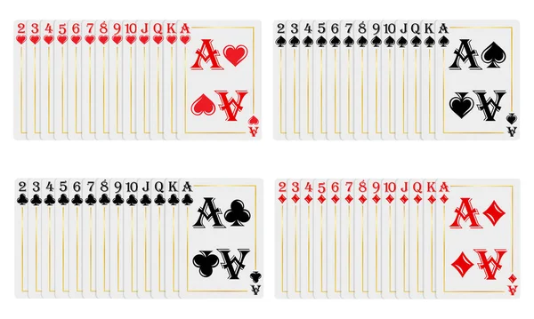 Kasinové Karty Pro Karban Vektorové Ilustrace Izolované Bílém Pozadí — Stockový vektor