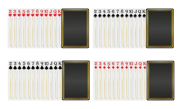 Casino Kaarten Voor Het Gokken Vector Illustratie Geïsoleerd Witte Achtergrond — Stockvector