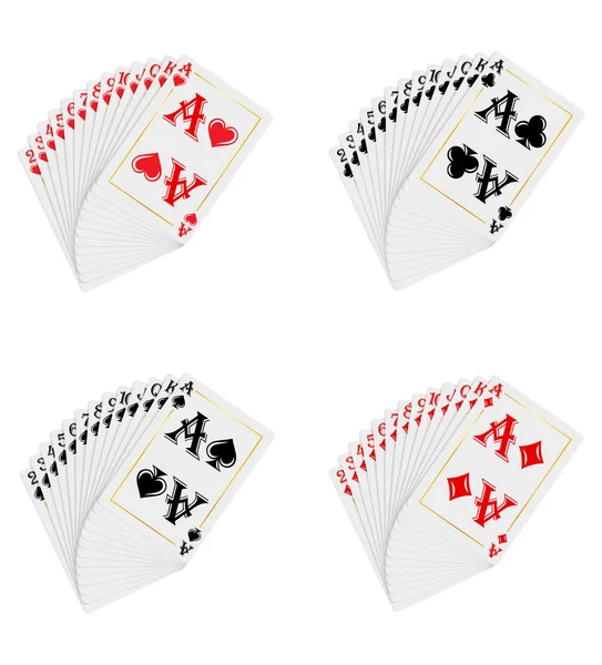 Cartões Casino Para Jogos Azar Ilustração Vetorial Isolado Fundo Branco —  Vetores de Stock