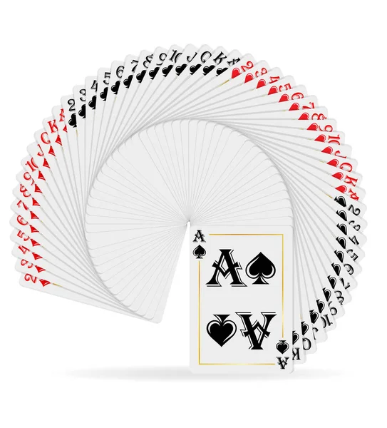 Kasinokort För Spel Vektor Illustration Isolerad Vit Bakgrund — Stock vektor