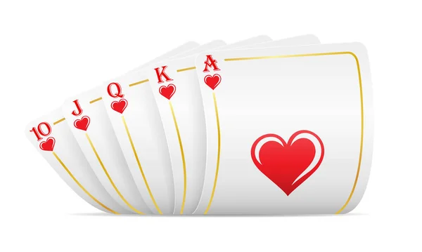 Casino Karten Für Glücksspiel Vektor Illustration Isoliert Auf Weißem Hintergrund — Stockvektor
