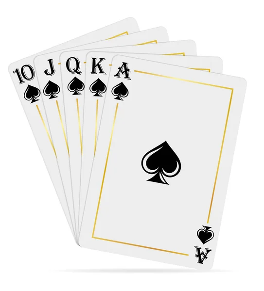Cartes Casino Pour Illustration Vectorielle Jeu Isolé Sur Fond Blanc — Image vectorielle