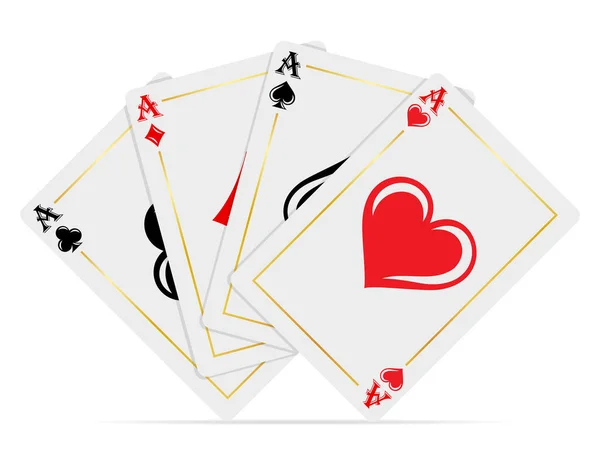 Casino Karten Für Glücksspiel Vektor Illustration Isoliert Auf Weißem Hintergrund — Stockvektor