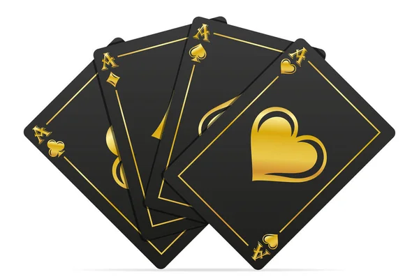 Καζίνο Τυχερά Παιχνίδια Κάρτες Διανυσματική Απεικόνιση Απομονωμένη Λευκό Φόντο — Διανυσματικό Αρχείο