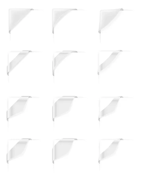 Étiquette Autocollant Étiquette Modèle Blanc Vecteur Illustration Isolé Sur Fond — Image vectorielle