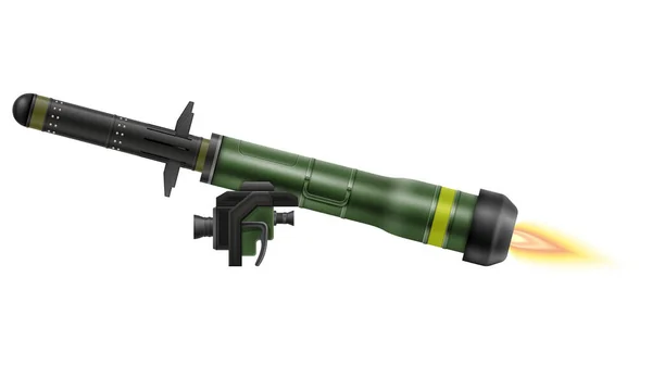 Hand Tragbares Raketensystem Vektor Illustration Isoliert Auf Weißem Hintergrund — Stockvektor
