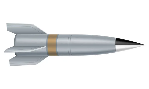 Illustration Vectorielle Missile Militaire Balistique Longue Portée Isolée Sur Fond — Image vectorielle