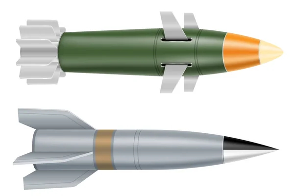 Nagy Hatótávolságú Ballisztikus Katonai Rakéta Vektor Illusztráció Elszigetelt Fehér Alapon — Stock Vector