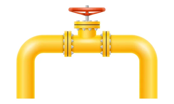 Tubos Metal Amarelo Para Ilustração Vetor Gasoduto —  Vetores de Stock