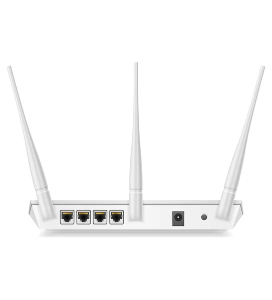 Router Wifi Illustrazione Vettoriale Trasmissione Internet Isolato Sfondo Bianco — Vettoriale Stock