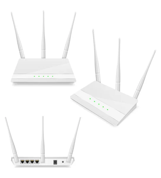 Router Wifi Para Ilustración Vectorial Transmisión Internet Aislado Sobre Fondo — Archivo Imágenes Vectoriales