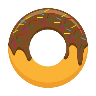 donut dessert food flat icon vector illustration isolated on white background