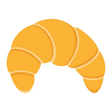 croissant food flat icon vector illustration isolated on white background