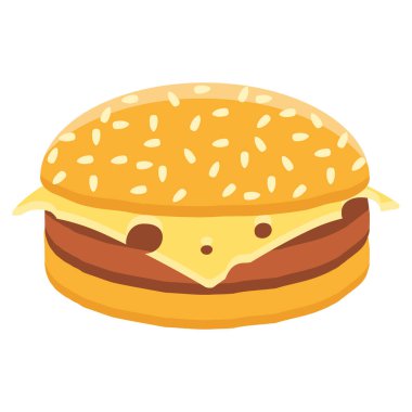cheeseburger food flat icon vector illustration isolated on white background