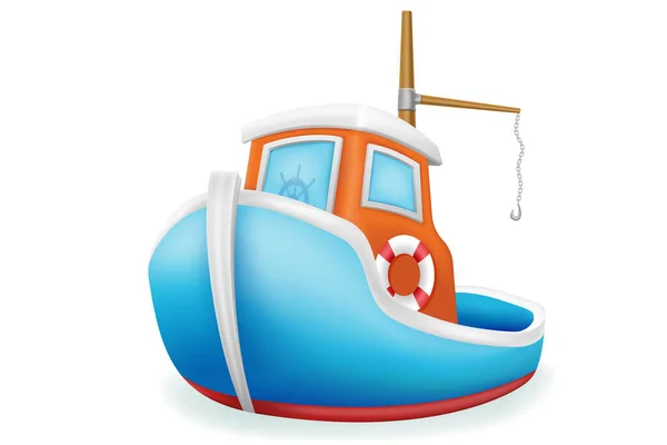 Bateau Pêche Goélette Longboat Pour Pêche Industrielle Illustration Vectorielle Isolé — Image vectorielle