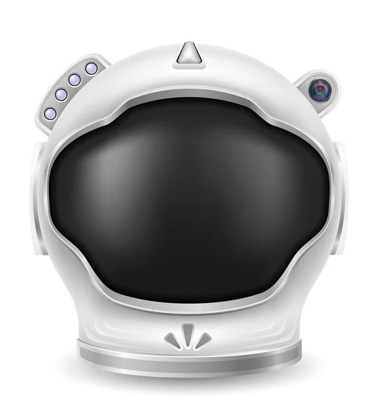 Ruimte Astronaut Helm Voor Ruimteschip Vlucht Vector Illustratie Geïsoleerd Witte — Stockvector