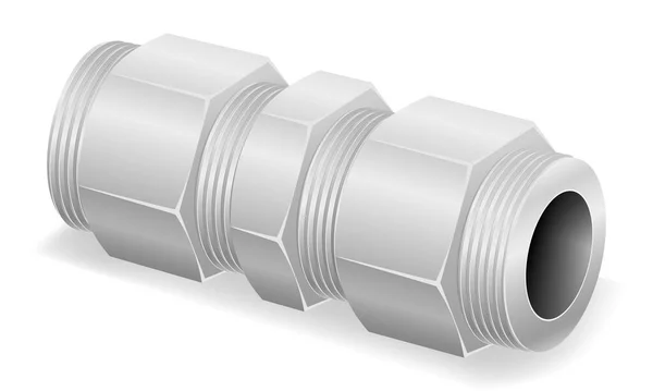 Metallverbindung Für Rohre Vektor Illustration Isoliert Auf Weißem Hintergrund — Stockvektor